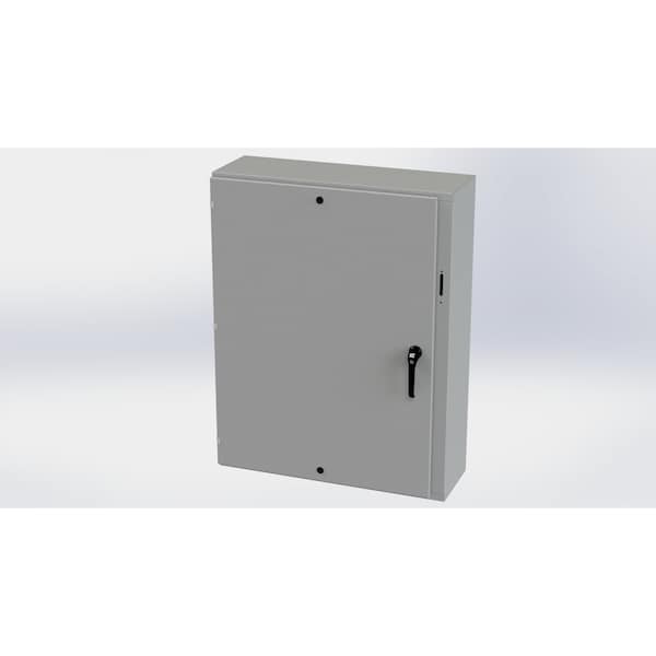 3 Point Latch with Padlock Handle Electrical Enclosures, 48 in H, 12 in D, 37.38 in W, Carbon Steel